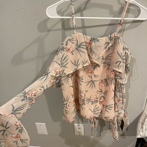 Floral off the shoulder long sleeve